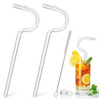 3Pcs Anti Lip Wrinkle Straws Reusable Glass Drinking Straw