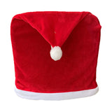 6Pcs Christmas Chair Cover Red Santa Claus Hat Dining Chair Cover Christmas Party Decoration