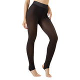 Women Fleece Lined Tights Fake Translucent Leggings High Waist Warm Tights Black