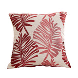 45x45cm Palm Leaf Design Cushion Covers Decorative Throw Pillowcase Sofa Home Decor Red