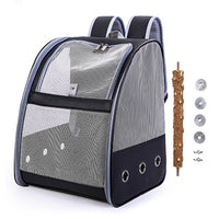 Travel Bird Carrier Clear Mesh Pet Backpack for Small Birds Kitty Puppy Black