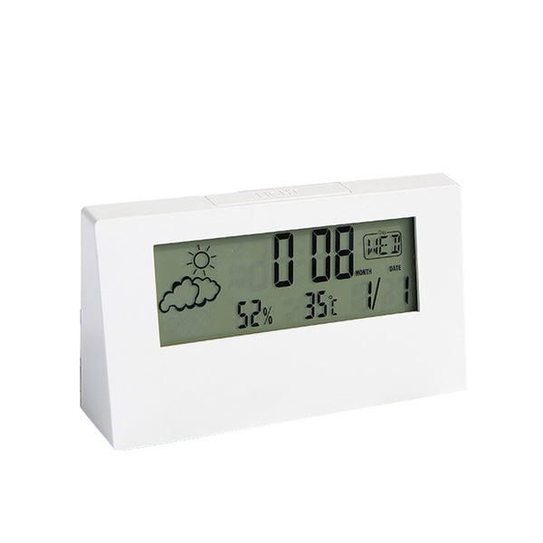 Digital Alarm Clock Multifunctional Desk Clock Temperature Humidity Date Weather Display Office Home Decor Glow in the Dark Style