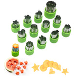 Mini Vegetable Cutter Shapes Set Stainless Steel Biscuit Molds Cookie Pastry Stamps Mold for Kids Baking Green