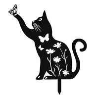 Metal Cat Garden Decor Cat Garden Stakes Cat Silhouette for Yard Garden Lawn Cat Lovers Style 1