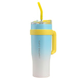 40oz Tumbler with Handle Stainless Steel Water Cup With Lid And Straw Blue