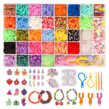 Loom Bands Kit Colorful Loom Bracelet DIY Rubber Band Bracelet Making Kit with Storage Box