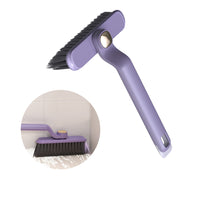 Set of 2Pcs 3-in-1 Rotating Crevice Cleaning Brush Multi-Function Corners Gap Brush for Kitchen Bathroom Purple