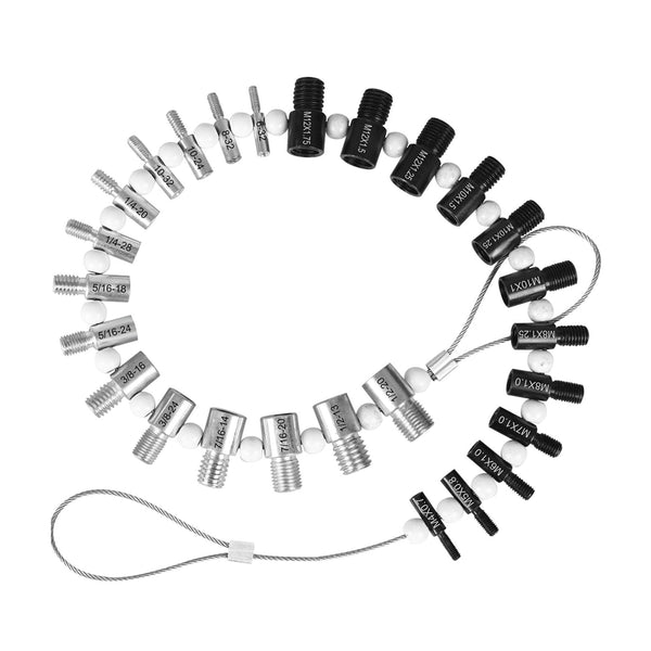 26Pcs Set Nuts Bolts Thread Checkers Male and Female Gauges