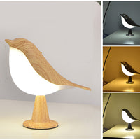 Touch Control Bedside Lamp Magpie LED Desk Lamp Reading Night Light Wood Color