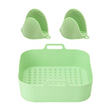 Air Fryer Silicone Liners Reusable Square Fryer Basket Oven Baking Tray with Pair of Gloves