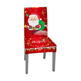 2Pcs Christmas Chair Cover Decorations Xmas Chair Slipcover Creative Pattern Style 1