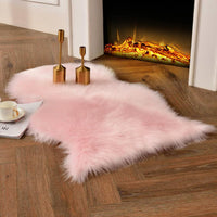 Faux Fur Shaggy Area Rug Floor Mat Living Room Mat Bedroom Home Decor Pink