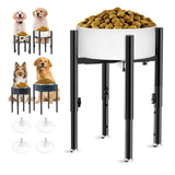 Adjustable Elevated Pet Dog Bowl Stand 4 Height Adjustable Holder for Raised Food Water Feeder