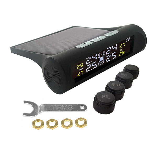 Solar Car TPMS Tire Pressure Monitoring System with 4 External Sensors