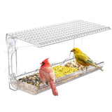 Window Mounted Bird Feeder Clear Bird Feeders with Suction Cups for Outdoor Garden Yard Bird Viewing