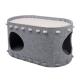 Cat Cave Beds Scratch Resistant Pet Cat House Foldable Cat Tunnel Toy Gray