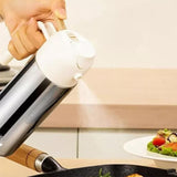 2-in-1 Olive Dispenser Oil Sprayer Stainless Steel Oil Bottle for BBQ Kitchen Cooking Baking White