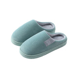 Unisex Winter Slipper Warm Plush Lined Anti-Slip Home Indoor Slippers Slides Green