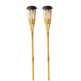 2Pcs Solar Torch Flame Lights Water-resistant Outdoor Landscape Lighting for Garden Yard Lawn Decor