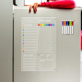 Clear Acrylic Chore Chart Board Kit for Kids Dry Erase Checklist  Family Reward Responsibility Chart