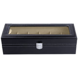 PU Leather Display Storage Box Watch Organizer Case Jewelry Showcase