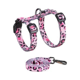 Adjustable Cat Harness and Leash Set Escape Proof Strap for Walking Travel Pink