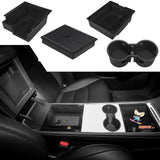 4 Pcs Set Centre Console Organizer Armrest Storage Box Cup Holder for Tesla Model 3/Y