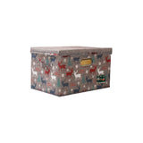 Christmas Storage Basket Foldable Storage Bins with Handles and Lid Grey