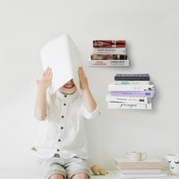 2Pcs Set Invisible Floating Bookshelf Wall Mounted Book Organizers Office Home Decor White