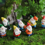 7Pcs Mini Resin Dwarf Gnome Statue Table and Garden Ornaments