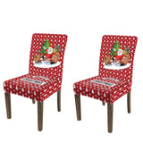 2Pcs Christmas Cahir Cover Stretch Dining Room Chair Protector Cover Style 5