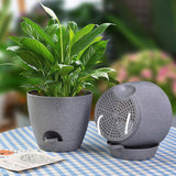 Set of 3Pcs Self Watering Planters for Indoor Plants with Drainage Hole Plastic Pots for Flowers Succulents Gray