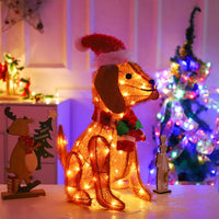 3D Light Up Pine-wool Dog Ornament Christmas LED Lighted Standing Outdoor Decoration (Copy)