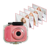 Kids Digital Camera Set Video Camera with Waterproof Case and Memory Card Pink