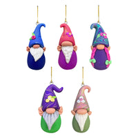 5-Piece Christmas Tree Gnome Hanging Pendant Acrylic Xmas Ornaments Decorations Style 1