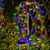 2Pcs Solar Firecracker Garden Lights DIY Outdoor Firework Landscape Lamp Christmas Party Decor Colorful