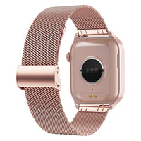 Smart Watch Bluetooth Call Heart Rate Monitor Fitness Activity Tracker for Android iOS Phone Pink Steel Style