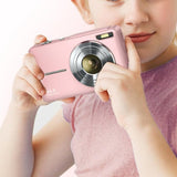 16X Zoom Digital Camera with 32GB Card 1080P Mini Video Camera for Teens Kids Pink