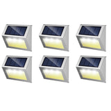 6Pcs Solar Wall Light Water Reistant Outside Lights for Garden Backyard Patio Step Warm Light