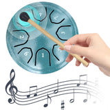 8-Note Rain Drum Steel Tongue Drum Rain Chime for Outside Garden Green