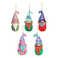 5-Piece Christmas Tree Gnome Hanging Pendant Acrylic Xmas Ornaments Decorations Style 2