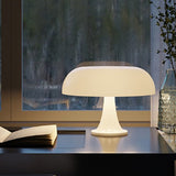 Retro LED Mushroom Table Lamp  Dimmable Desk Lamp Hotel Bedroom Decoration Beige