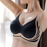 Wireless Push-Up Bra Lifting Anti-Sagging Seamless Bra Black