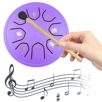 8-Note Rain Drum Steel Tongue Drum Rain Chime for Outside Garden Purple