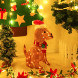 3D Light Up Pine-wool Dog Ornament Christmas LED Lighted Standing Outdoor Decoration (Copy)