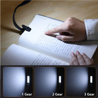 Flexible LED Book Reading Light Clip On Bed Desk Table Lamp USB Rechargeable Black