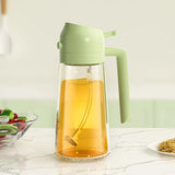 2 in 1 Oil Dispenser and Oil Sprayer 470ML Oil Dispenser Bottle for Kitchen Cooking Green