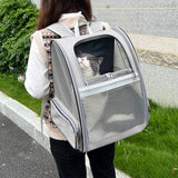 Travel Pet Cat Carrier Backpack Portable Breathable Outdoor Grey