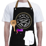 3 Pockets Cooking Apron Kitchen Letters Printed Adjustable Apron Style 3