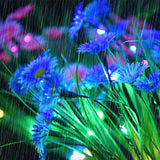 2Pcs Set Solar Flower Lights Garden LED Decorative Stake Light Outdoor Yard Patio Decor Blue